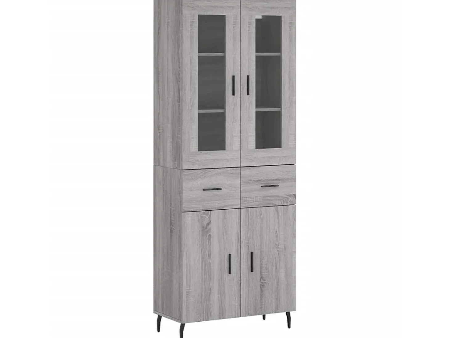 Aparador alto madera contrachapada gris sonoma 69,5x34x180 cm ES69706