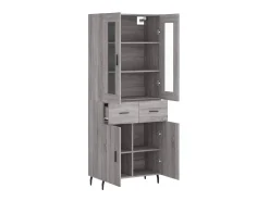 Aparador alto madera contrachapada gris sonoma 69,5x34x180 cm ES69706
