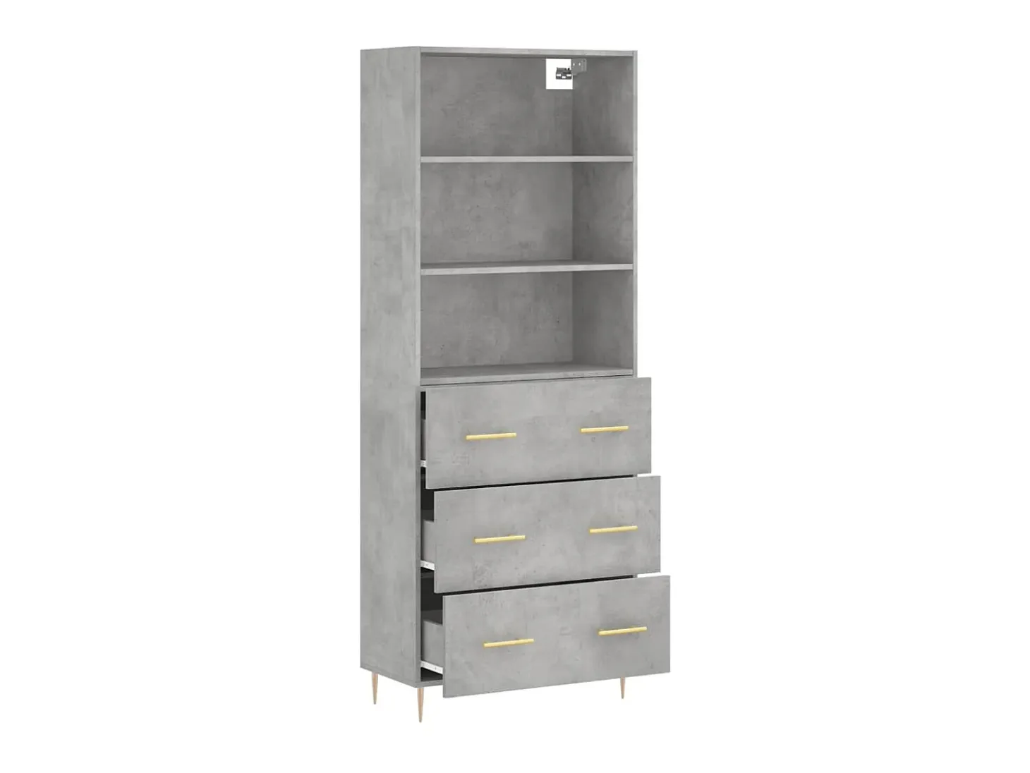 Aparador alto madera contrachapada gris hormigón 69,5x34x180 cm ES19005
