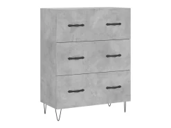 Aparador alto madera contrachapada gris hormigón 69,5x34x180 cm