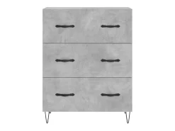 Aparador alto madera contrachapada gris hormigón 69,5x34x180 cm