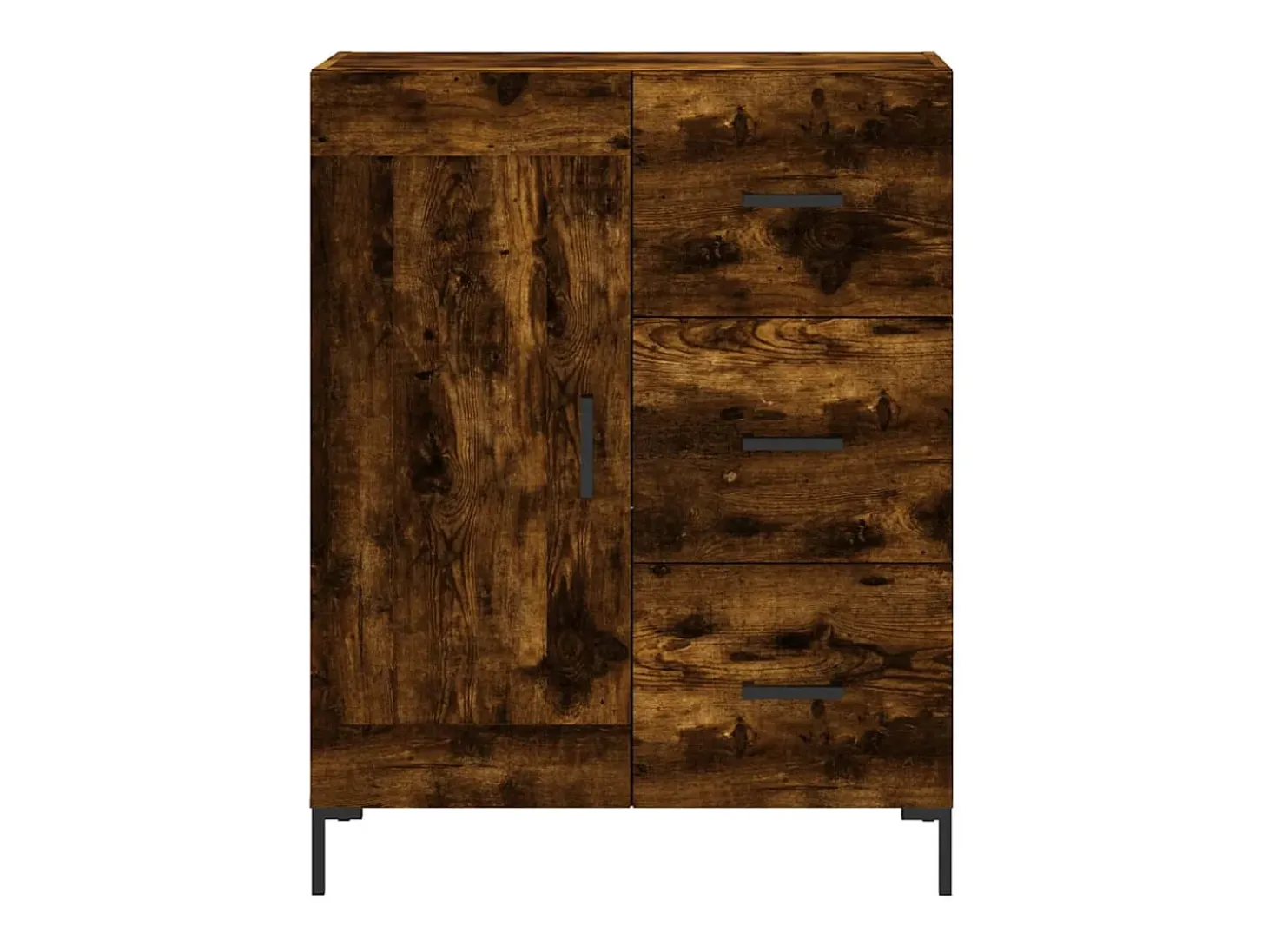 Aparador alto madera contrachapada roble ahumado 69,5x34x180 cm