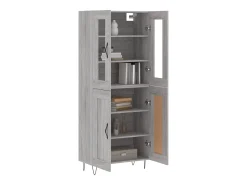 Aparador alto madera contrachapada gris sonoma 69,5x34x180 cm