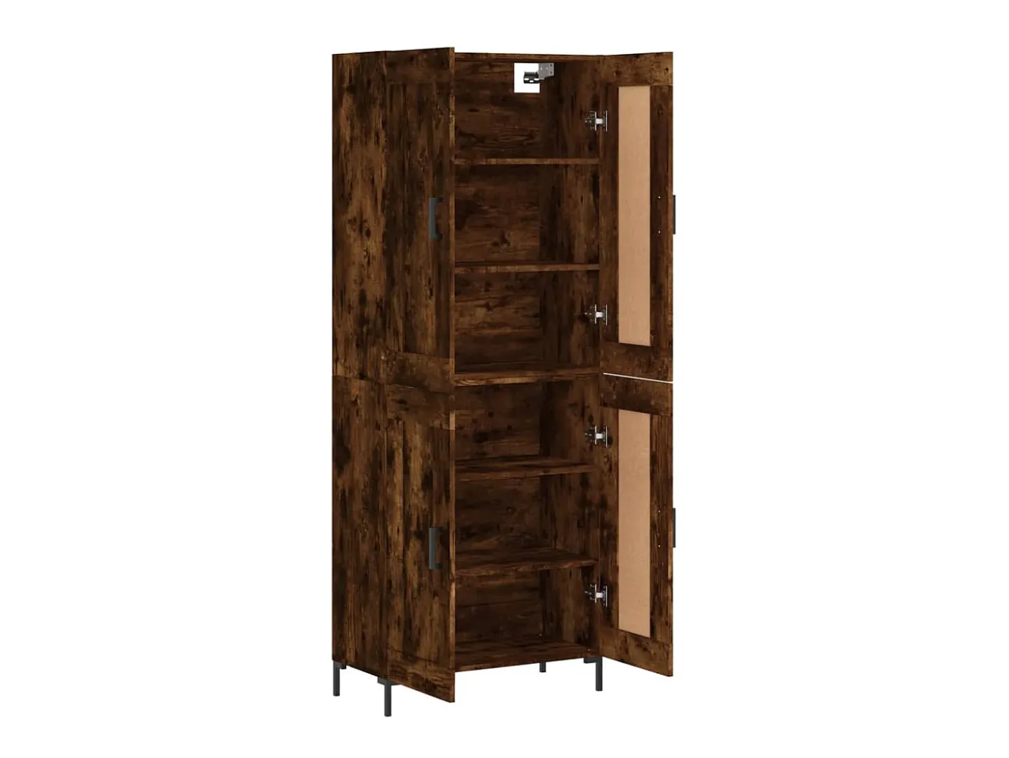 Aparador alto madera contrachapada roble ahumado 69,5x34x180 cm ES416819