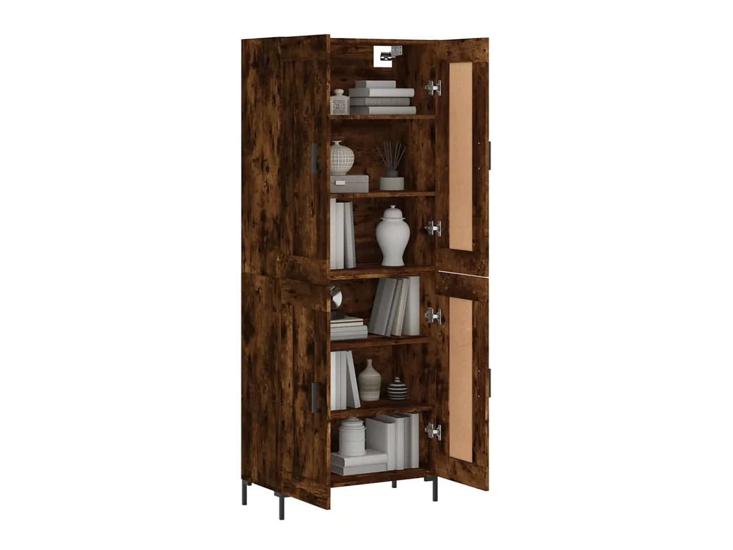 Aparador alto madera contrachapada roble ahumado 69,5x34x180 cm ES416819