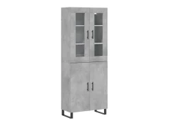 Aparador alto madera contrachapada gris hormigón 69,5x34x180 cm ES69168
