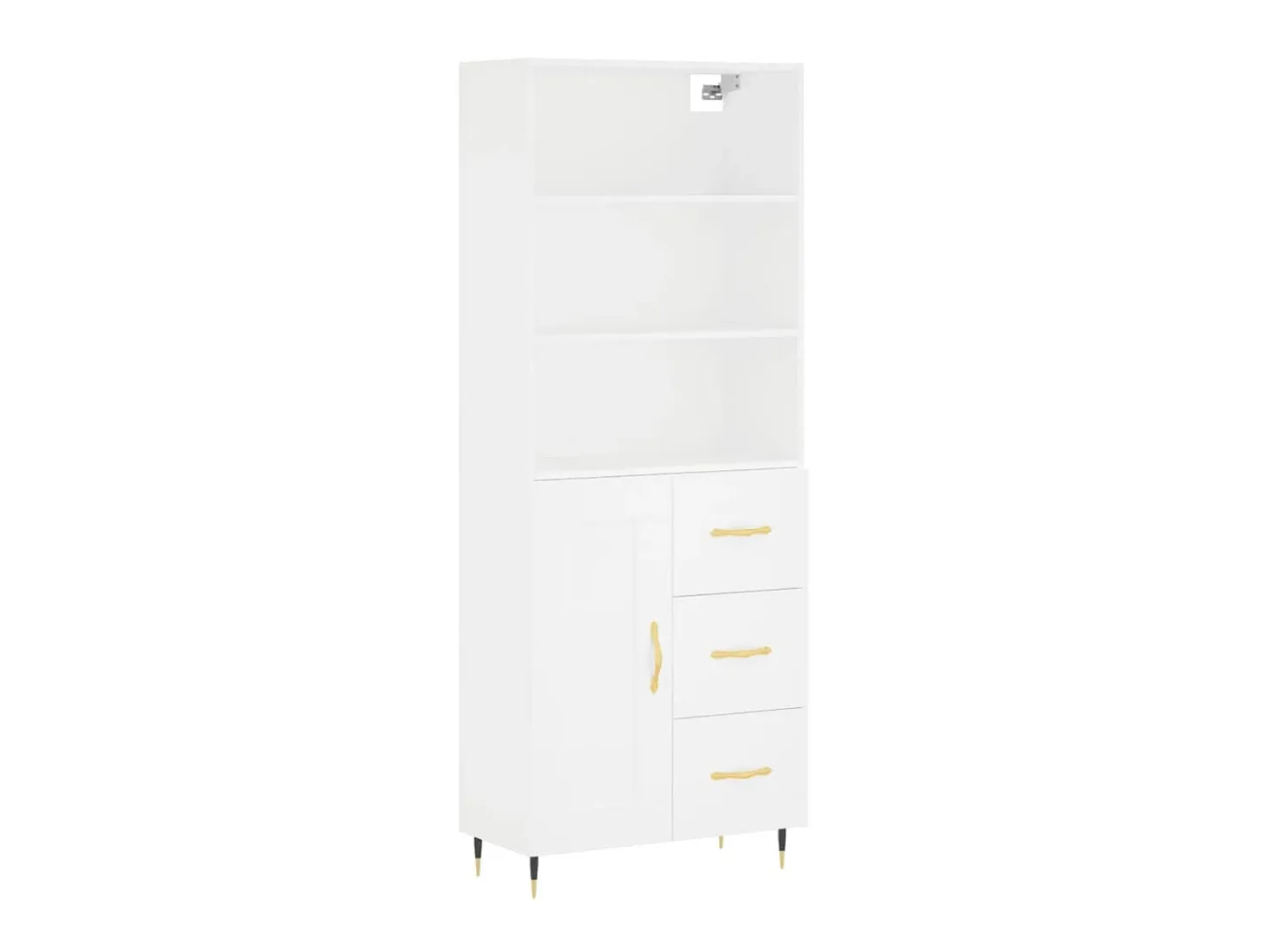 Aparador alto madera contrachapada blanco 69,5x34x180 cm ES35186