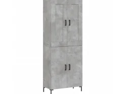 Aparador alto madera contrachapada gris hormigón 69,5x34x180 cm ES56814