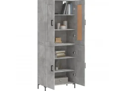 Aparador alto madera contrachapada gris hormigón 69,5x34x180 cm ES56814