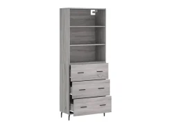 Aparador alto madera contrachapada gris sonoma 69,5x34x180 cm ES14064