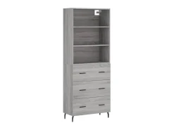 Aparador alto madera contrachapada gris sonoma 69,5x34x180 cm ES14064