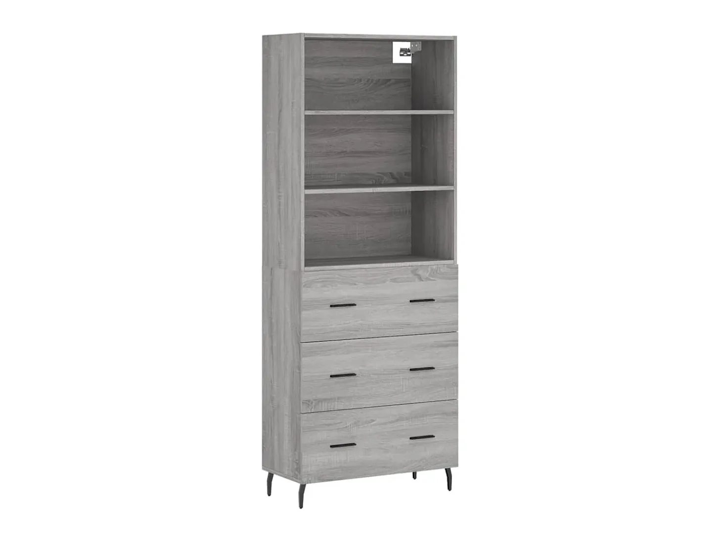 Aparador alto madera contrachapada gris sonoma 69,5x34x180 cm ES14064