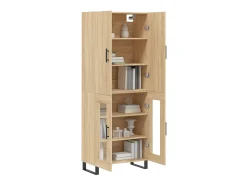 Aparador alto madera contrachapada color roble 69,5x34x180 cm ES867038