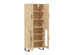 Aparador alto madera contrachapada color roble 69,5x34x180 cm ES867038