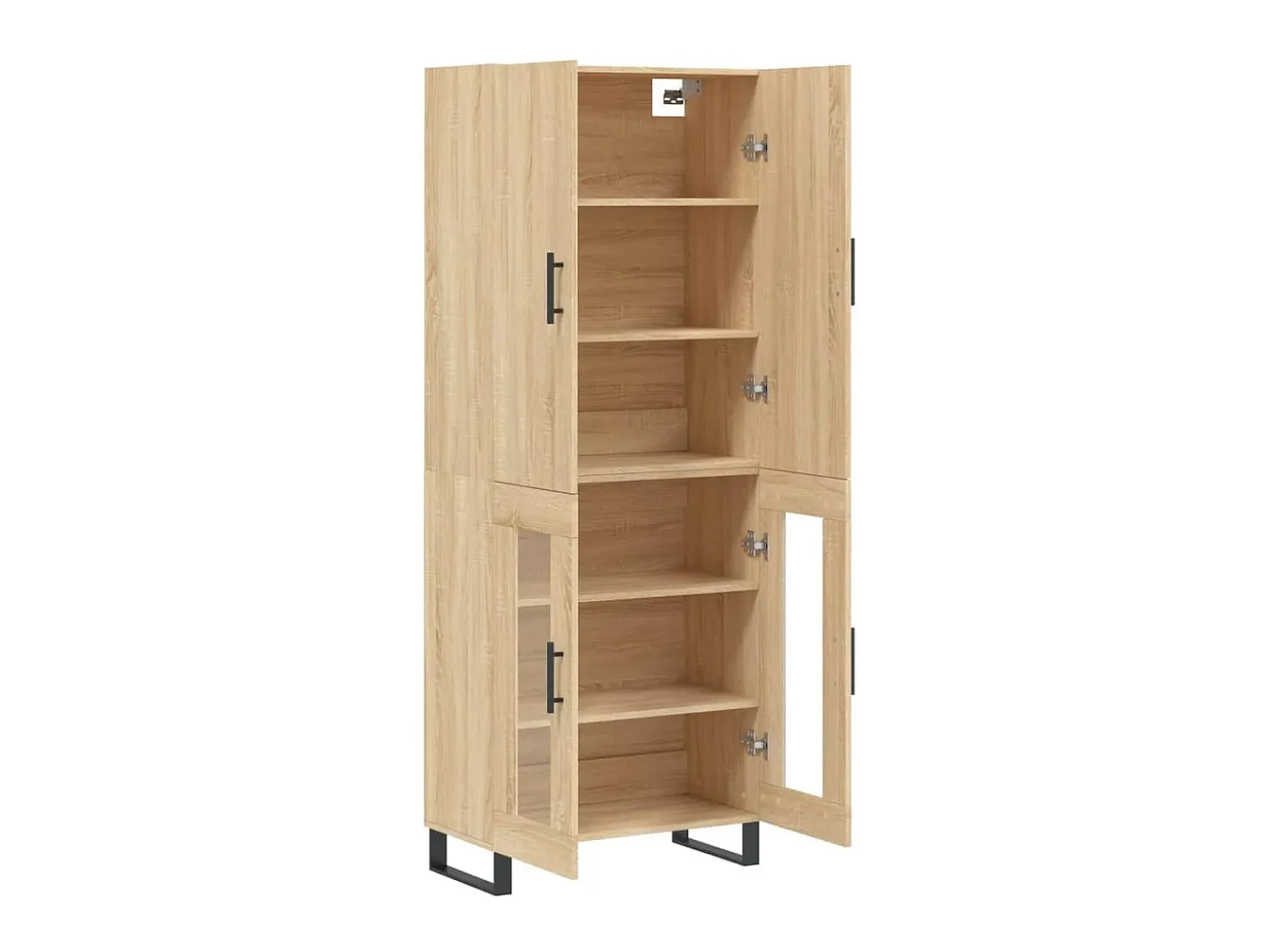 Aparador alto madera contrachapada color roble 69,5x34x180 cm ES867038