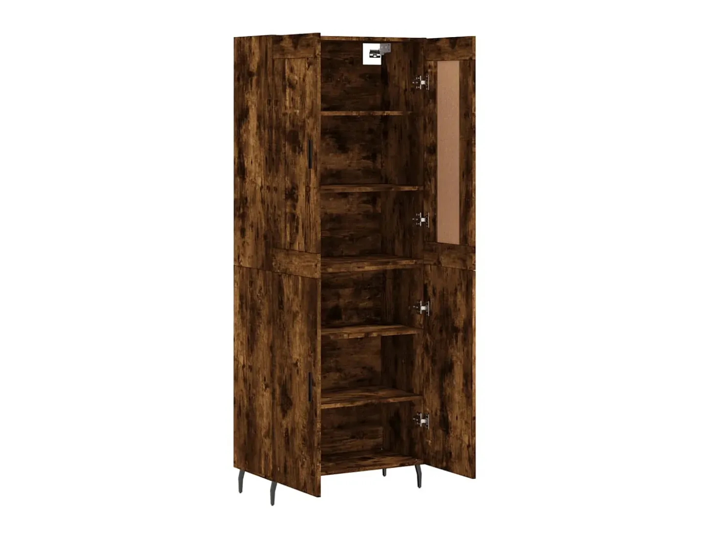 Aparador alto madera contrachapada roble ahumado 69,5x34x180 cm ES28268