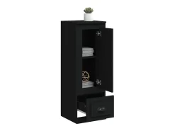 Aparador alto madera contrachapada negro 36x35,5x103,5 cm