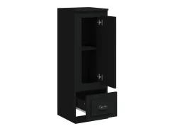 Aparador alto madera contrachapada negro 36x35,5x103,5 cm