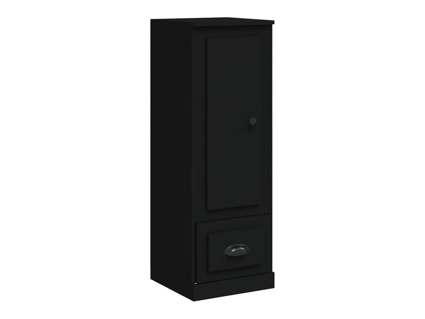 Aparador alto madera contrachapada negro 36x35,5x103,5 cm