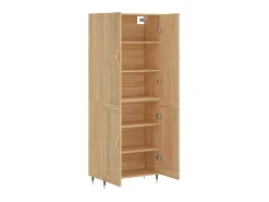 Aparador alto madera contrachapada color roble 69,5x34x180 cm ES13034