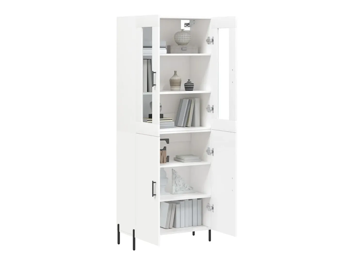 Aparador alto madera contrachapada blanco 69,5x34x180 cm ES51371