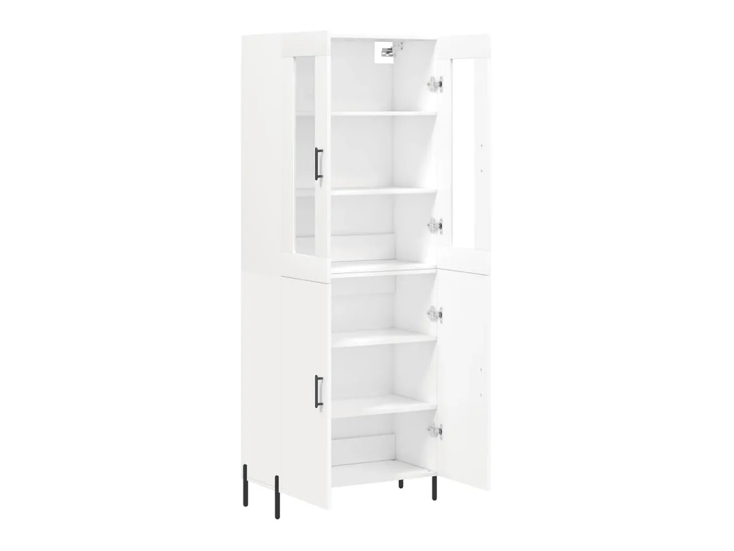 Aparador alto madera contrachapada blanco 69,5x34x180 cm ES51371