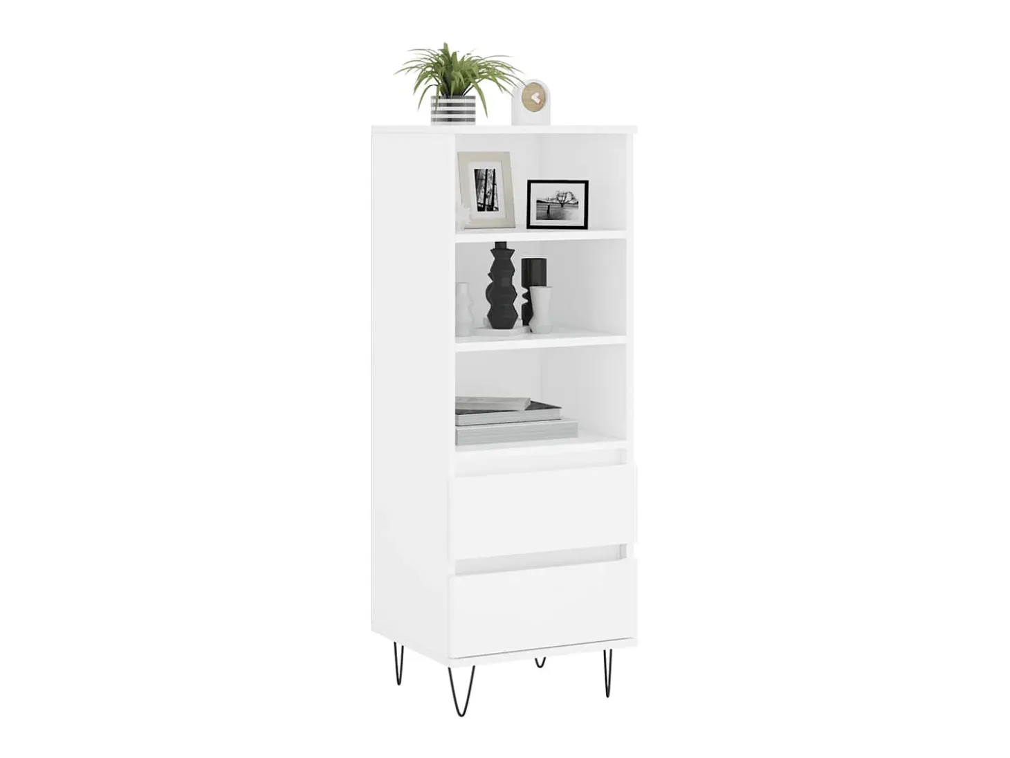 Aparador alto madera contrachapada blanco 40x36x110 cm ES35373
