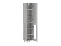 Aparador alto madera contrachapada gris Sonoma 34,5x34x180 cm ES79530