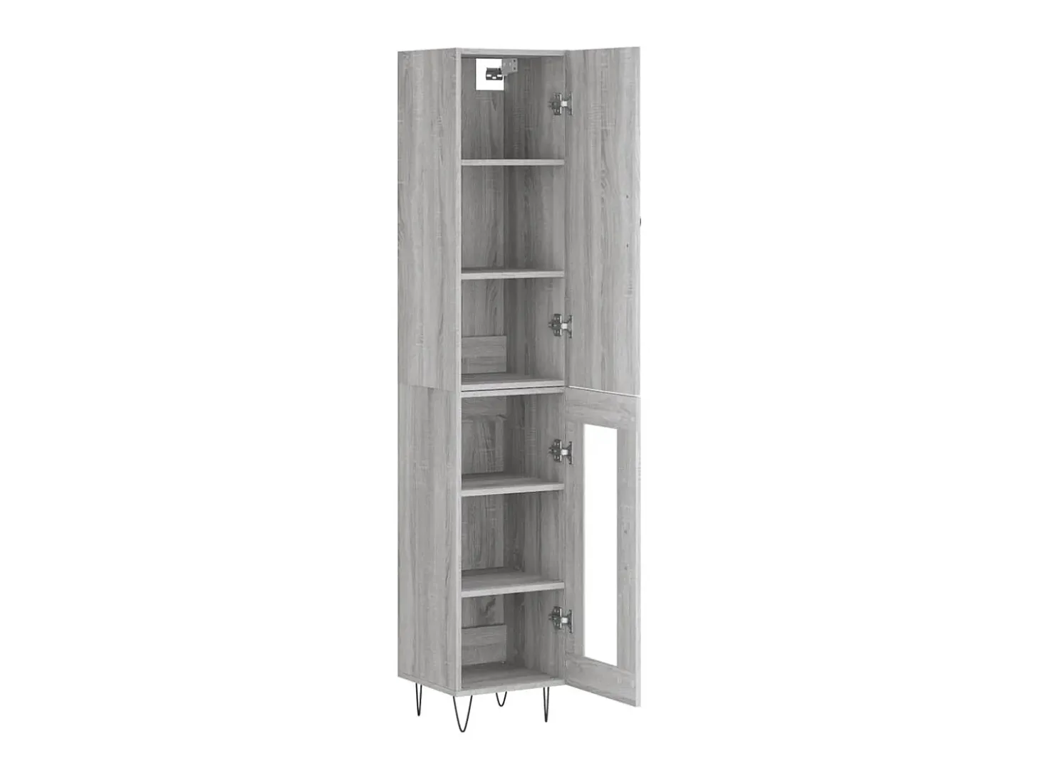 Aparador alto madera contrachapada gris Sonoma 34,5x34x180 cm ES79530