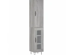 Aparador alto madera contrachapada gris Sonoma 34,5x34x180 cm ES79530
