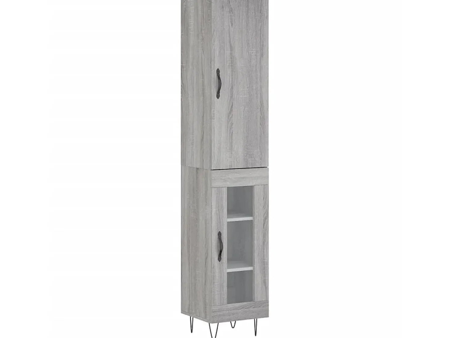 Aparador alto madera contrachapada gris Sonoma 34,5x34x180 cm ES79530
