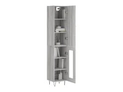 Aparador alto madera contrachapada gris Sonoma 34,5x34x180 cm ES79530