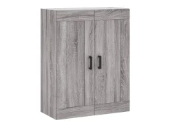 Aparador alto madera contrachapada gris sonoma 69,5x34x180 cm ES80975