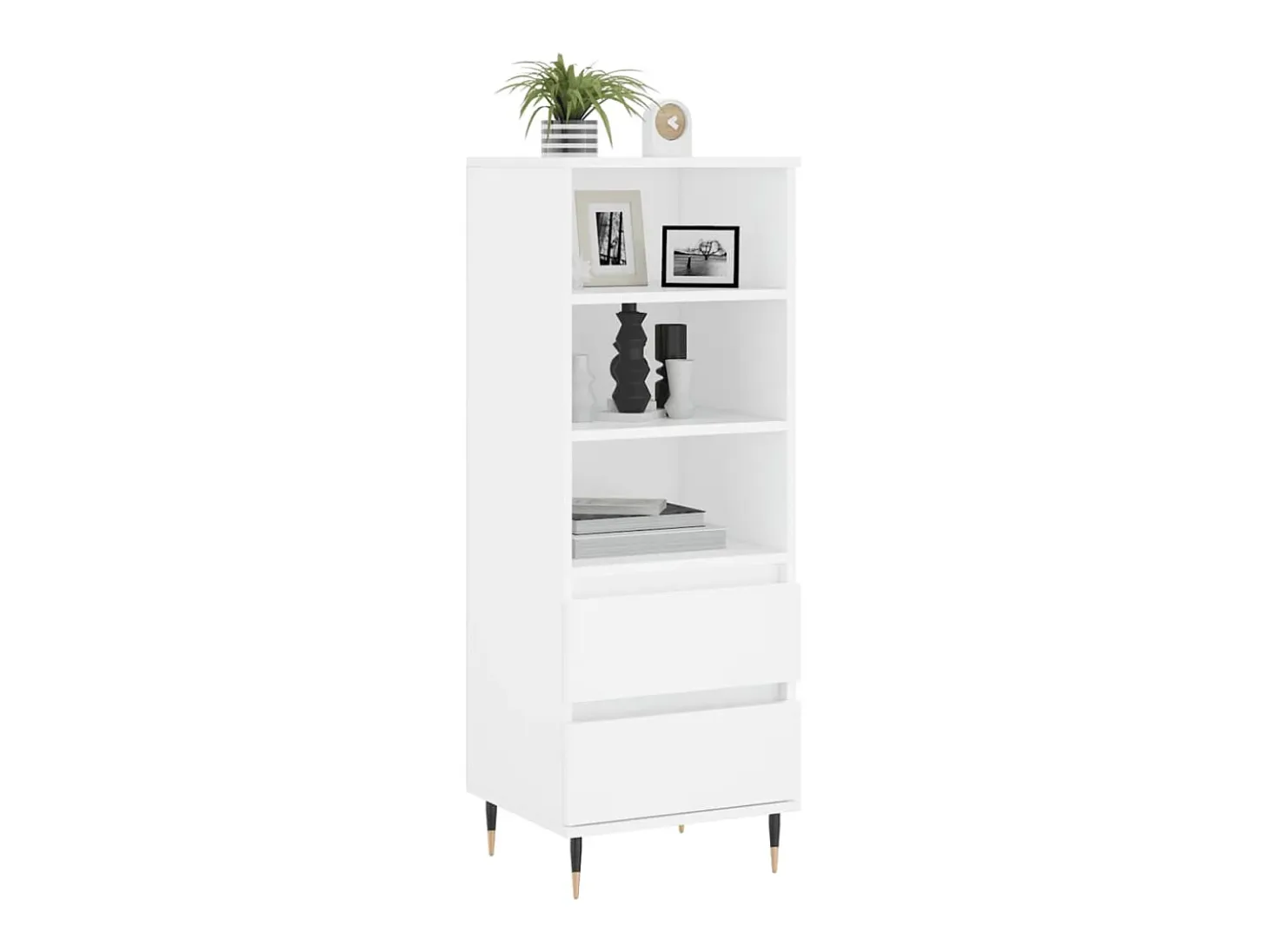 Aparador alto madera contrachapada blanco 40x36x110 cm ES75455