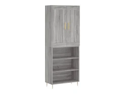 Aparador alto madera contrachapada gris sonoma 69,5x34x180 cm