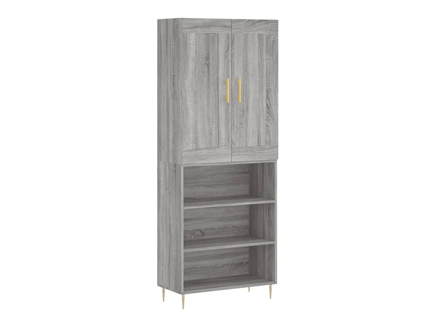 Aparador alto madera contrachapada gris sonoma 69,5x34x180 cm