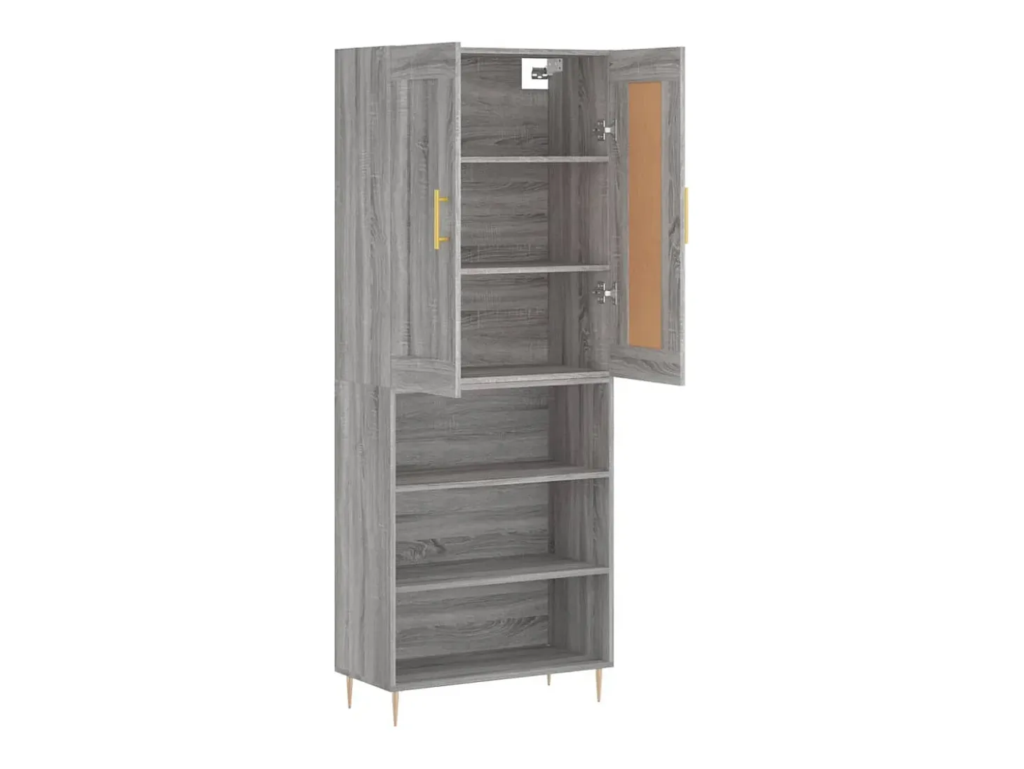 Aparador alto madera contrachapada gris sonoma 69,5x34x180 cm