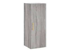 Aparador alto madera contrachapada gris Sonoma 34,5x34x180 cm ES52439