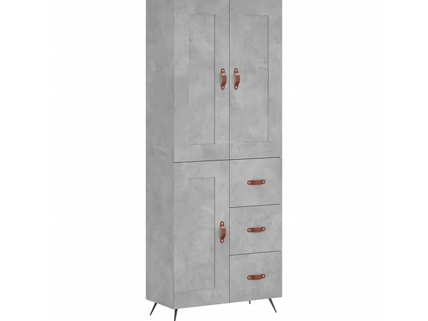 Aparador alto madera contrachapada gris hormigón 69,5x34x180 cm ES35669