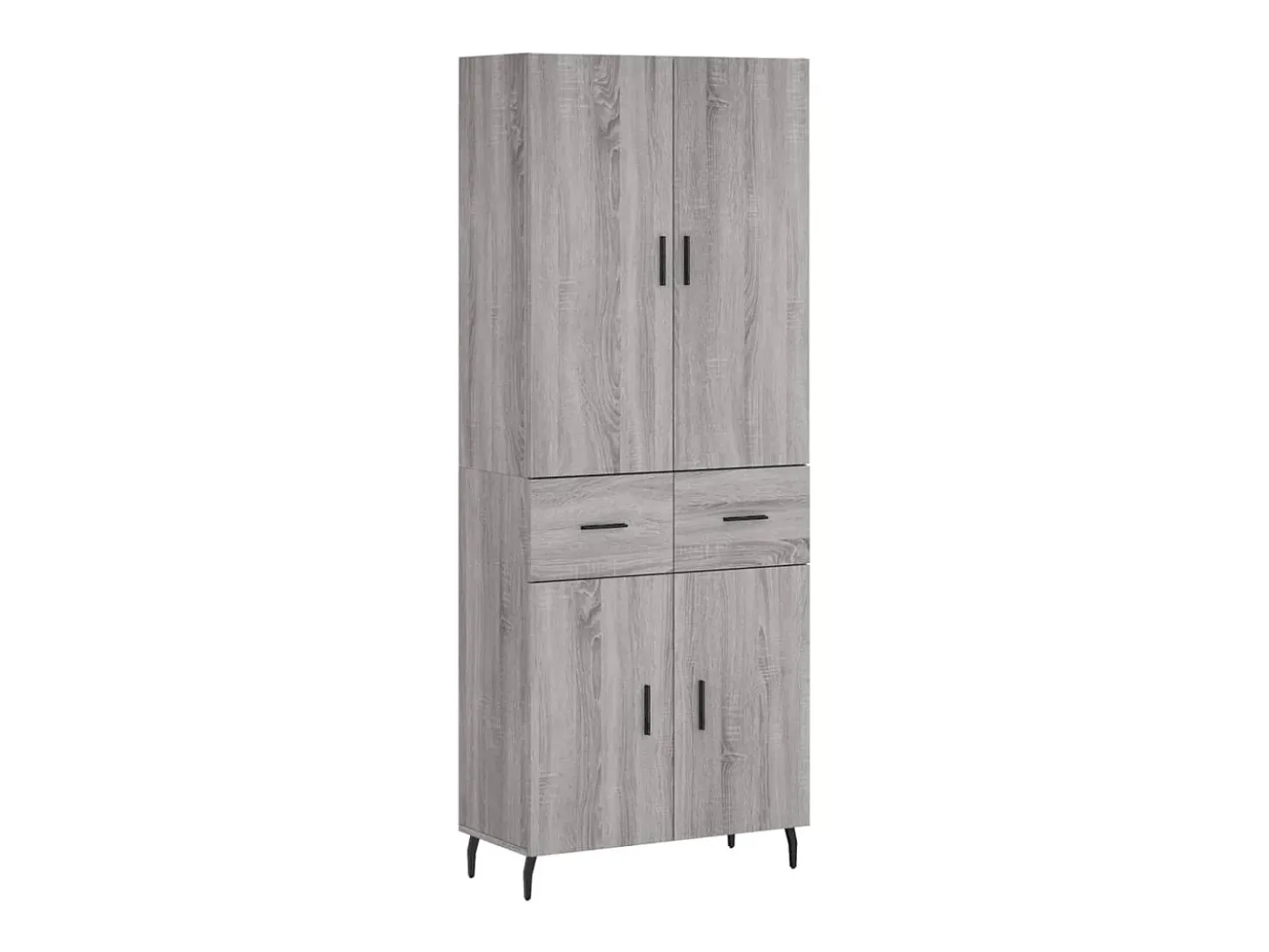 Aparador alto madera contrachapada gris sonoma 69,5x34x180 cm ES23731