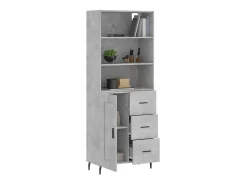 Aparador alto madera contrachapada gris hormigón 69,5x34x180 cm ES54164