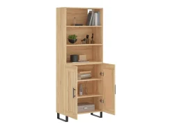 Aparador alto madera contrachapada color roble 69,5x34x180 cm