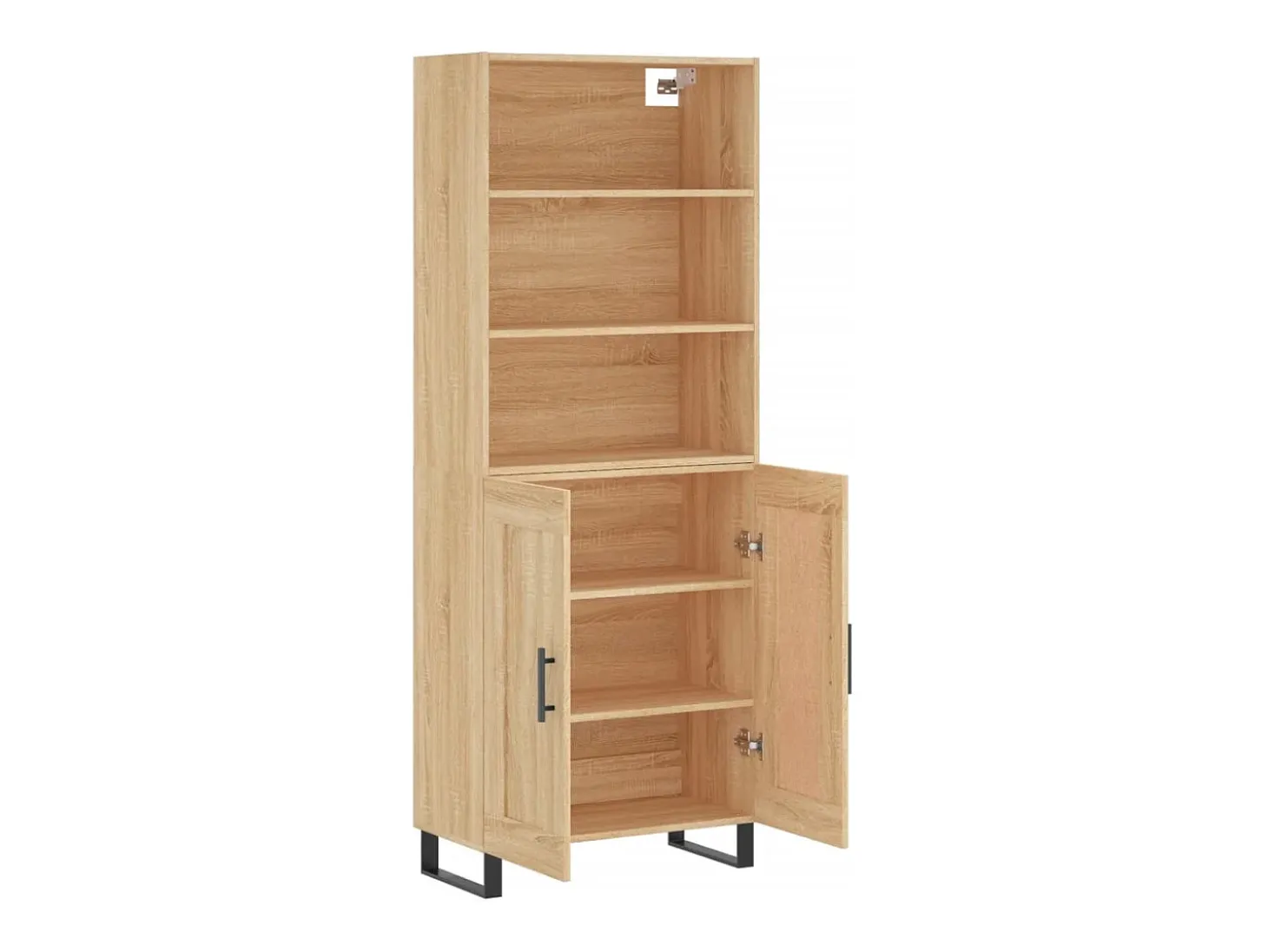 Aparador alto madera contrachapada color roble 69,5x34x180 cm