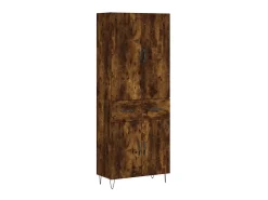 Aparador alto madera contrachapada roble ahumado 69,5x34x180 cm ES38786