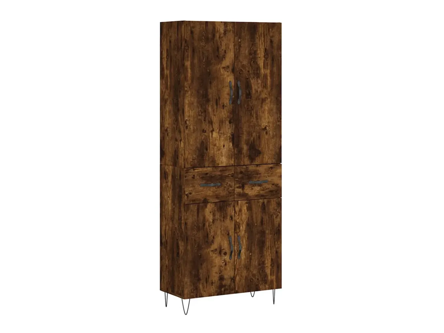 Aparador alto madera contrachapada roble ahumado 69,5x34x180 cm ES38786