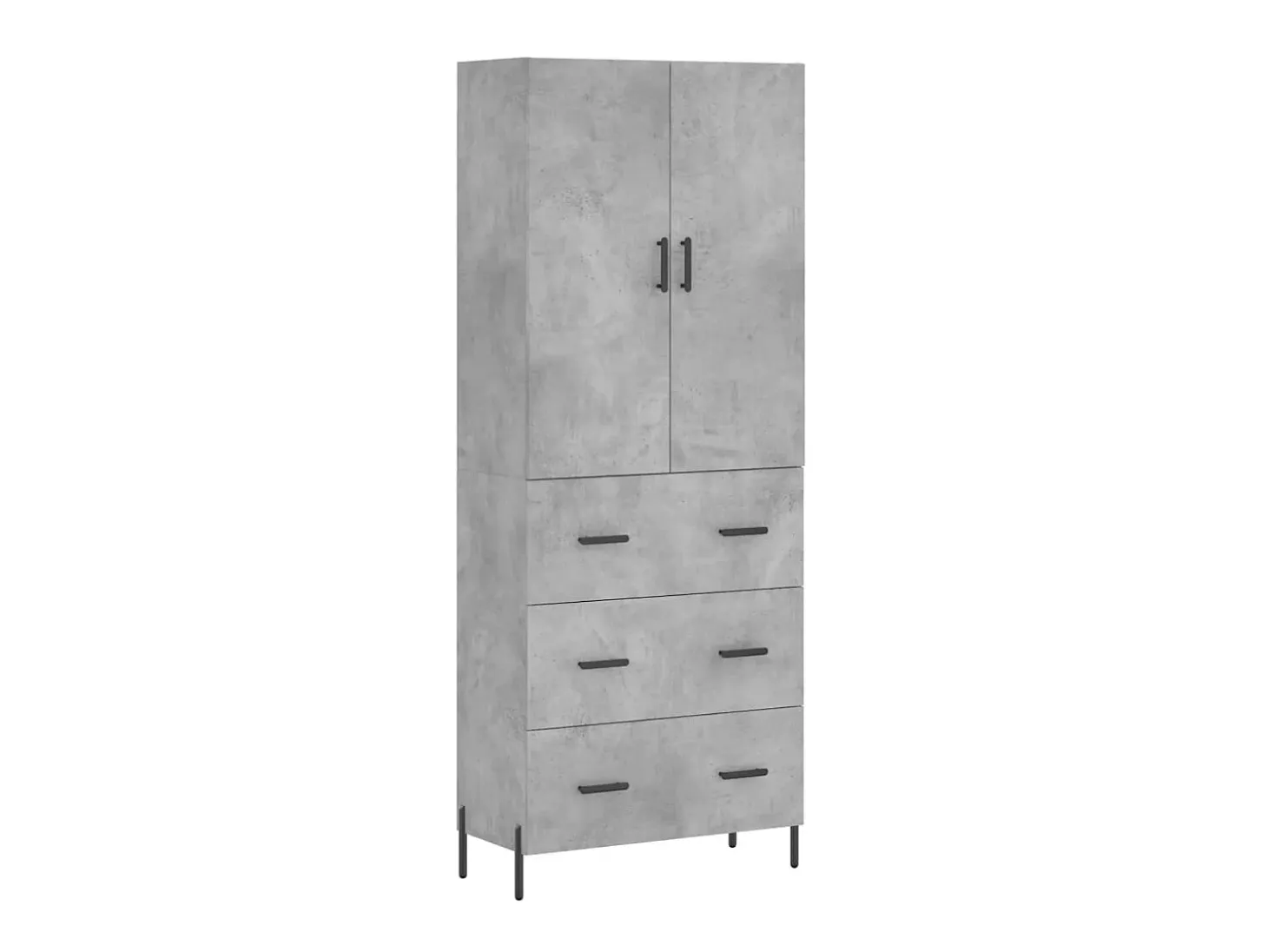 Aparador alto madera contrachapada gris hormigón 69,5x34x180 cm ES79219