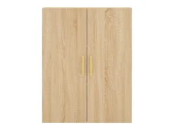 Aparador alto madera contrachapada color roble 69,5x34x180 cm