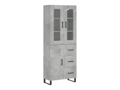 Aparador alto madera contrachapada gris hormigón 69,5x34x180 cm ES27194