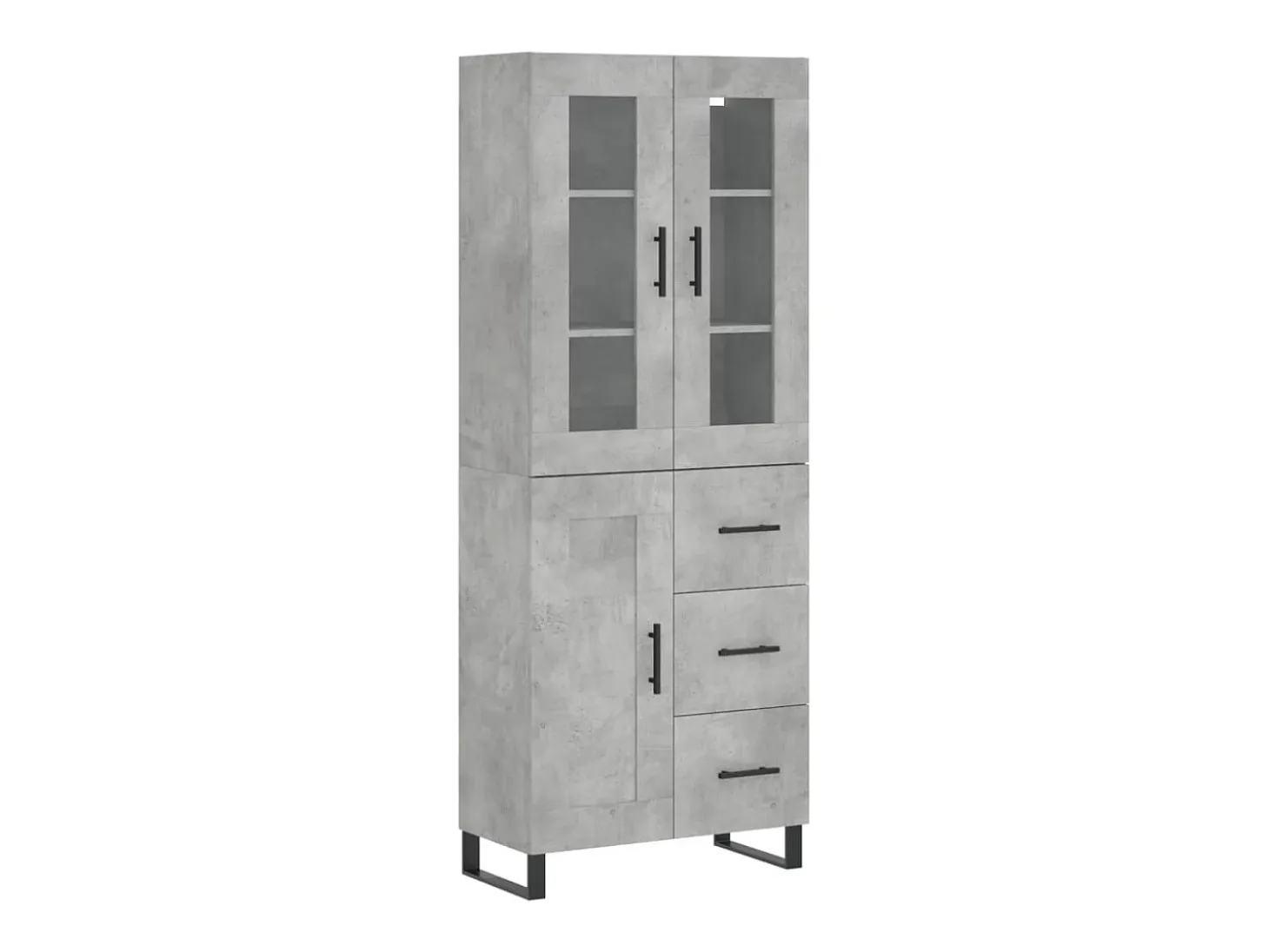 Aparador alto madera contrachapada gris hormigón 69,5x34x180 cm ES27194