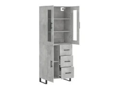 Aparador alto madera contrachapada gris hormigón 69,5x34x180 cm ES27194